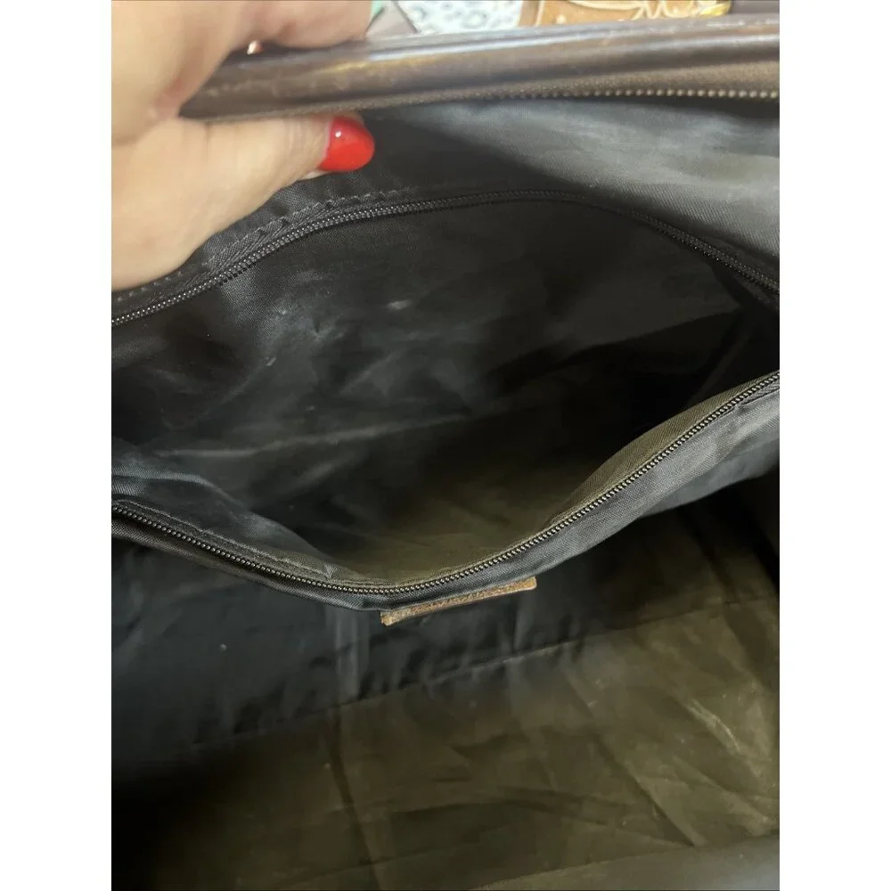 Mayacama Leather And Canvas Weekender Travel Duffel Bag Brown And Black